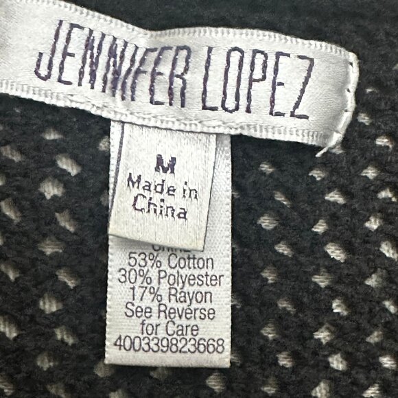Jennifer Lopez Black Studded Open Weave Tunic Sweater Top Sz M - Picture 10 of 15